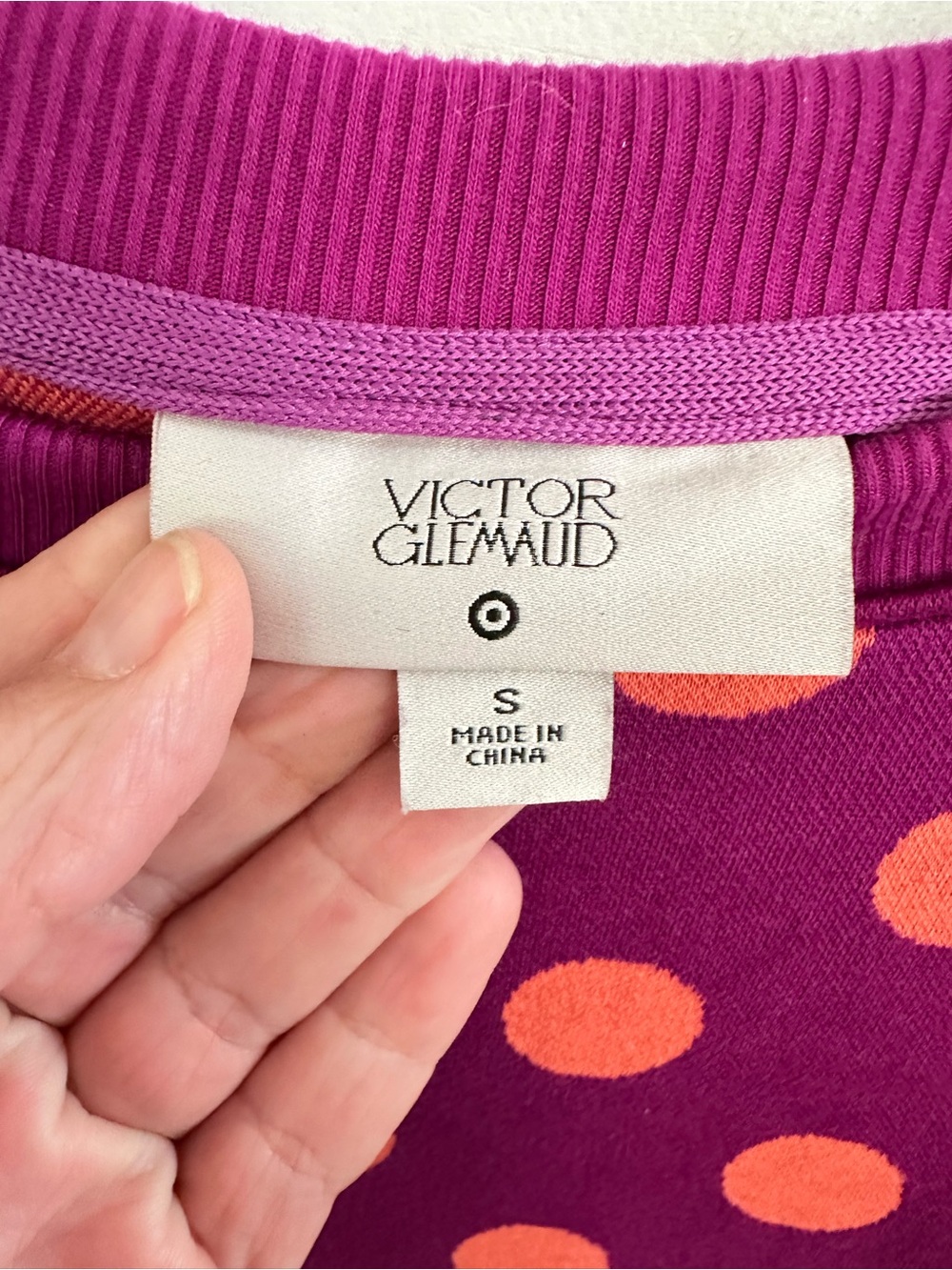 Victor Glemaud X Target S pink-orange polka dot crew neck tunic-dress retro boho - Picture 6 of 12